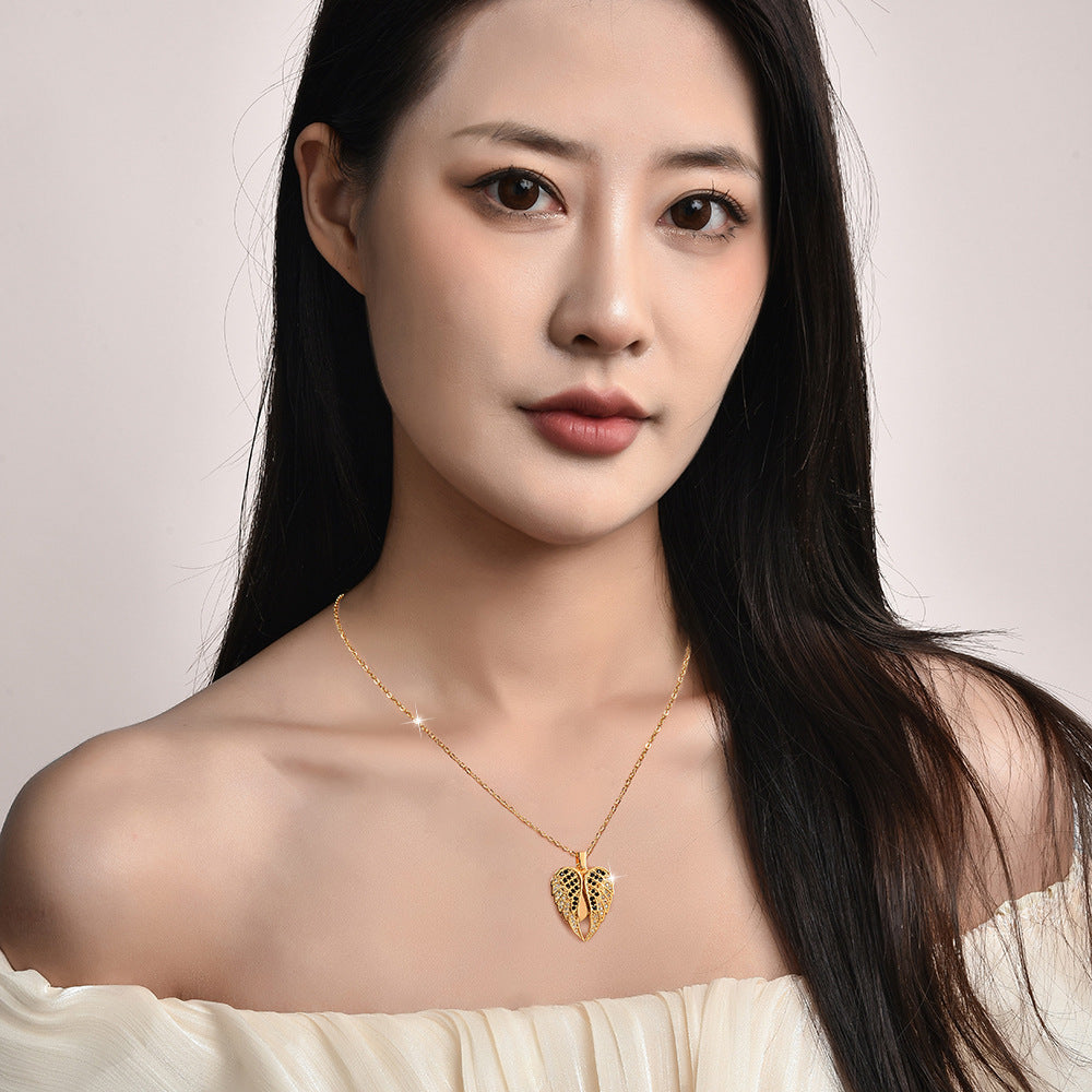 Personalized Heart Locket Necklace Custom Engraved Name Pendant with Zirconia Sparkle