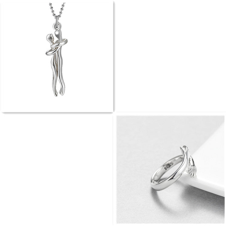 Love Hug Necklace  Unisex Couple Clavicle Chain for Men & Women