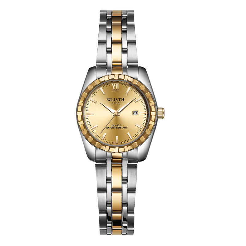 Couple Watch with Steel Band Elegant Matching Timepieces