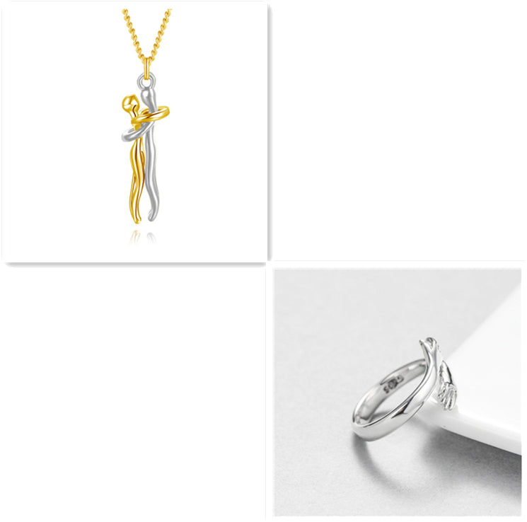 Love Hug Necklace  Unisex Couple Clavicle Chain for Men & Women