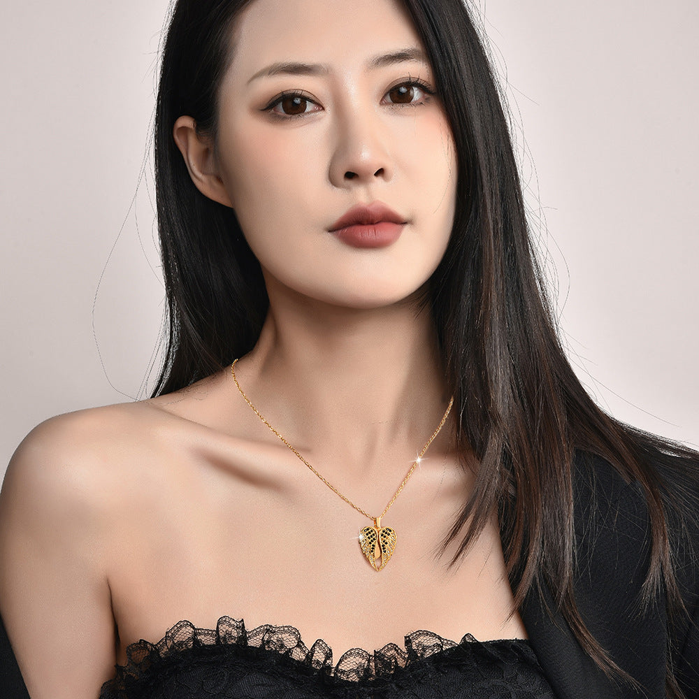 Personalized Heart Locket Necklace Custom Engraved Name Pendant with Zirconia Sparkle