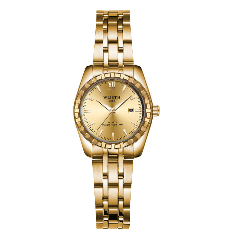 Couple Watch with Steel Band Elegant Matching Timepieces