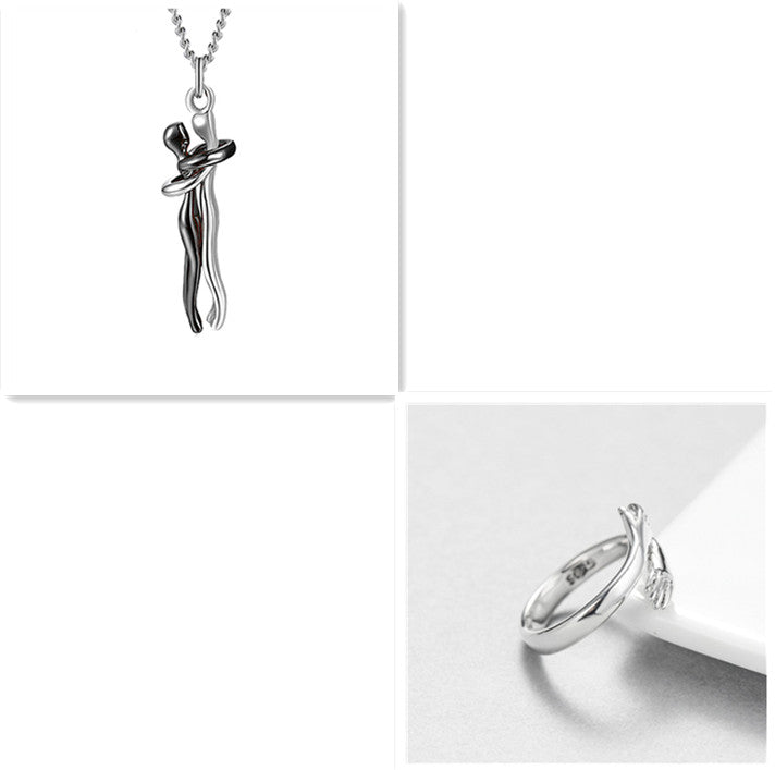 Love Hug Necklace  Unisex Couple Clavicle Chain for Men & Women