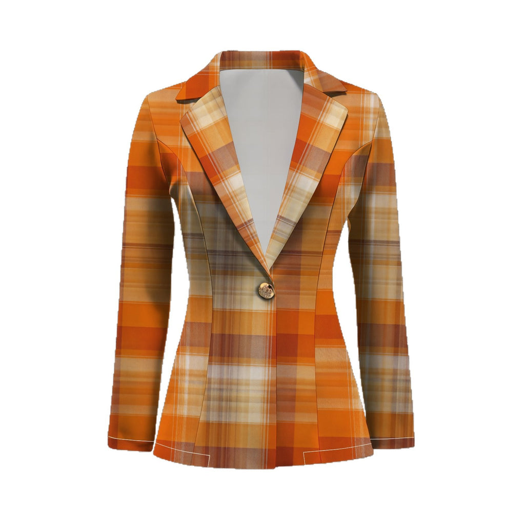 Knitted Blazer With Notched Collar And Chic Print For A Sophisticated Look